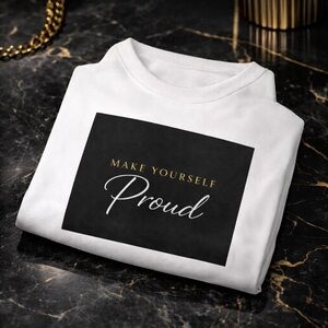 Make Yourself Proud – Luxury Minimalist Crewneck Sweatshirt (Black & White)